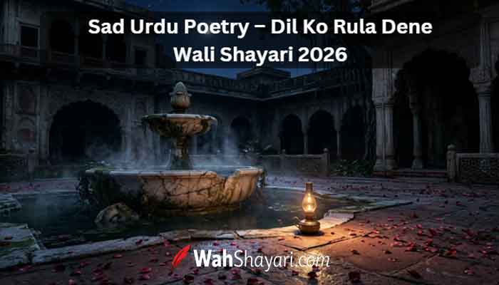 Moonlit Mughal courtyard symbolizing the pain of sad Urdu poetry and gham-e-dil