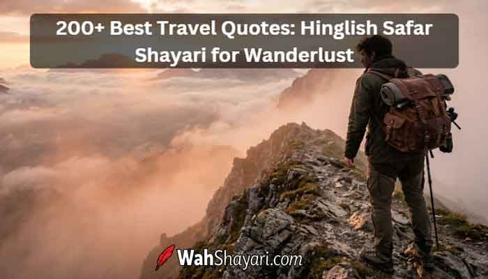 200+ Best Travel Quotes: Hinglish Safar Shayari for Wanderlust 7 A stunning sunrise view of a traveler on a mountain used for Hinglish Travel Quotes