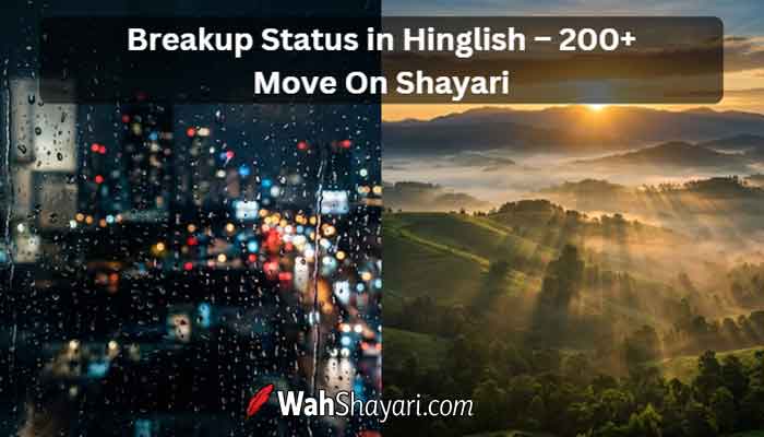 Heartbreak and healing breakup status theme split composition of dark rainy night and golden sunrise