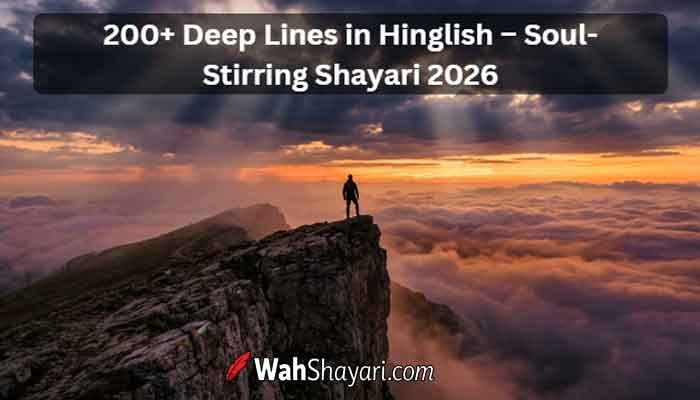 200+ Deep Lines in Hinglish – Soul-Stirring Shayari 2026 1 Thought provoking deep lines in Hinglish — philosophical shayari collection for the soul